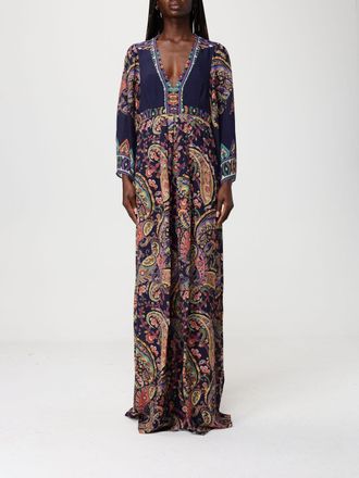 Etro Long Silk Dress with Paisley Print