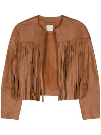 Alysi Fringed Leather Jacket