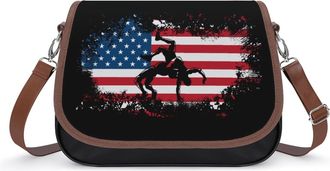 Generic Wrestling US Flag Small Womens Crossbody Bags Shoulder Handbag with Adjustable Strap for Travel