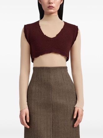 Maison Margiela Distressed Wool Knit Tank Top - Bordeaux