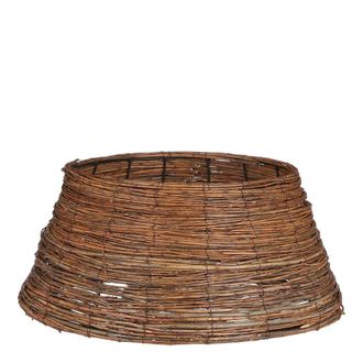 MiCa Decorations Cesta para &aacute;rbol de navidad willow marr&oacute;n h21xb50xl50cm