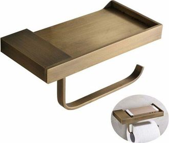 OEM Portarrollos De Papel Higi&eacute;nico De Estilo Antiguo Con Espacio De Almacenamiento, Lat&oacute;n De Alta Calidad, Ideal Para Smartphones, Portarrollos Multifunc