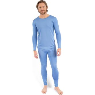 Leveret Mens Solid Thermal Pajama Set in Light Blue at Nordstrom, Size Xx-Large