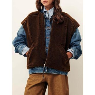 Sessun Mouwloos vest met rits in sherpa, MOUNTY