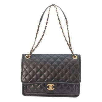 Chanel Pre-owned Vintage Schoudertas - Dames - Pre-owned - Zwart - Maat: ONE Size Leer