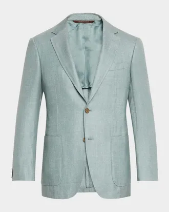 Canali Men & apos;s Wool-Blend Twill Blazer