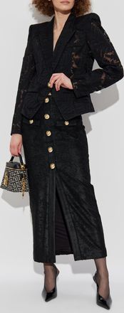 Balmain Lace Blazer, Womens, Black