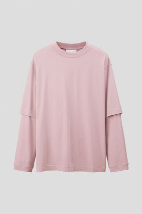 H&M Shirt aus Pima-Baumwolle im Lagenlook - Mattrosa