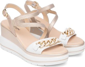 Nero Giardini Chain Link Wedge Sandal in White at Nordstrom, Size 38