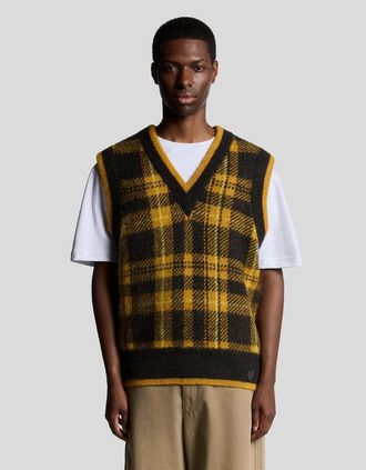 Lyle & Scott Lyle And Scott Mens Wool Blend Tartan Vest - Multicoulour - Size: XL