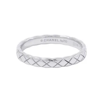 Chanel White Gold White Gold (18K) Band Ring (Pre-Owned)