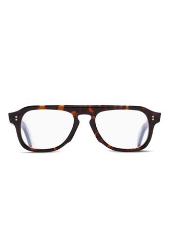 Cutler and Gross geometric-frame glasses - unisex - Acetate - 50 - Brown