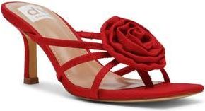 Dolce Vita Zelly Rosette Sandal in Red Linen at Nordstrom Rack, Size 6.5