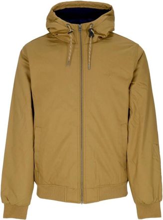 Element Jassen, Heren, Geel, S, Katoen, Gouden Waterafstotende Jas met Verstelbare Capuchon