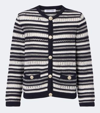 Veronica Beard Bellingham striped cotton cardigan