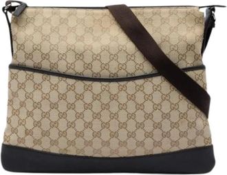 Gucci Pre-owned Canvas Crossbody Bag - Dames - Vintage Schoudertas - Beige - ONE Size - Vintage