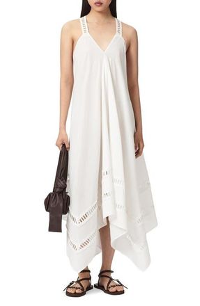 AllSaints Lil Handkerchief Hem Cotton Dress in White at Nordstrom, Size 10 Us
