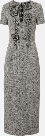 Oscar De La Renta Abito midi in tweed di misto cotone