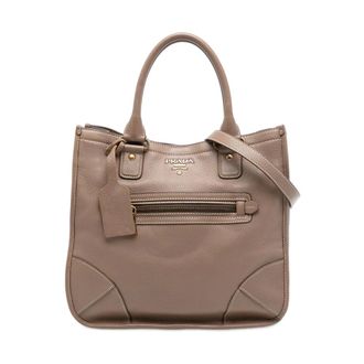 Prada Pre-owned Handbags, female, Brown, Size: ONE SIZE Pre-owned Leather Handbag