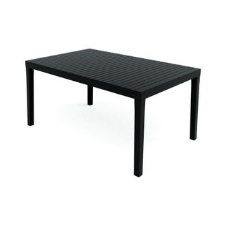 Dmora Tavolo Da Esterno Maratea, Tavolo Rettangolare Da Pranzo, Tavolo Da Giardino Multiuso, 100% Made In Italy, 150x90h72 Cm, Antracite, Con Imballo Rinfor