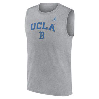 Nike UCLA Primetime Arch Legend Nike Mens Dri-FIT College Muscle Tank Top in Grey | 0JB306GUCL-G1M