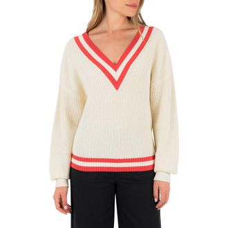 Hurley Moon & Back V-Neck Sweater in Tofu at Nordstrom Rack, Size X-Small