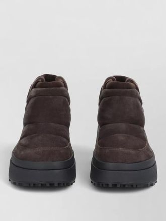 Ash onyx ankle platform slippers pull tab