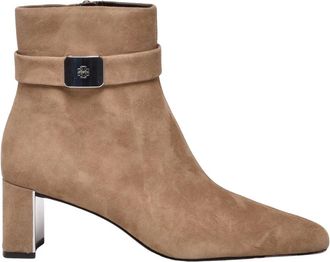 Tory Burch Schoenen, Dames, Beige, 35 1/2 EU, Leer, Georgia Hoge Enkellaars