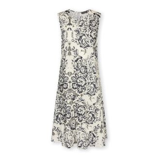 Elena Miro Printed Poplin Dress - female - Elena Mir&ograve; - Short Dresses - Black - XL - Dresses