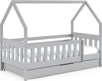 AKL FURNITURE Cama infantil pino gris 80x160