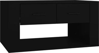 vidaXL Mesa de centro madera contrachapada negro 80x50x40 cm Vidaxl