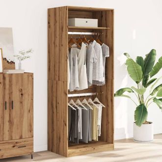 Berkfield Home Wardrobe Artisian Oak 80x50x200 cm Engineered Wood in Brown | Size: 80 x 50 x 200 cm