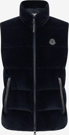 Moncler Steppweste aus Cord und Leder Acrab