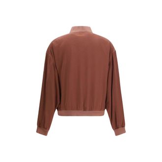 Versace Silk Bomber Jacket - Bordeaux