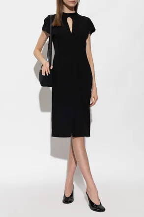 Jil Sander Dress With Decorative Cut-out At The Neckline, Womens, Black