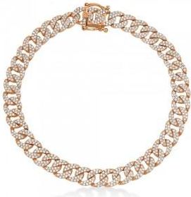 Allurez Diamond Pave Cuban Link Bracelet 14k Rose Gold (1.69ct)