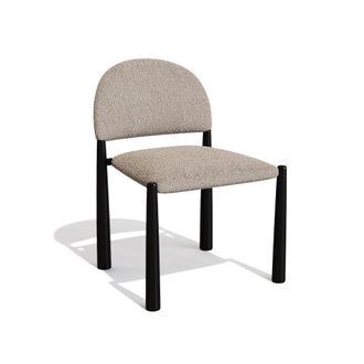 Sia Home Lote de 2 sillas boucl&eacute; topo con patas negras