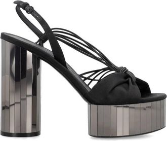 Ferragamo Sabrina Mirrored Heel Platform Sandals, Size 4.5 C