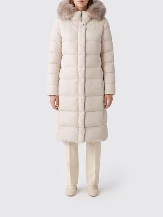 Moorer Long Waterproof Quilted Nylon Down Jacket with Shearling Hood