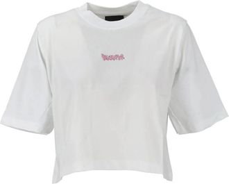 Disclaimer Crop Jersey Top Urban Style - Dames - T-shirts - Wit - L - Katoen - Tops