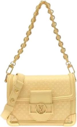 Louis Vuitton Pre-owned Nanogram Dauphine Mini Calf Shoulder Bag - Dames - Vintage Schoudertas - Geel - ONE Size - Leer - Vintage