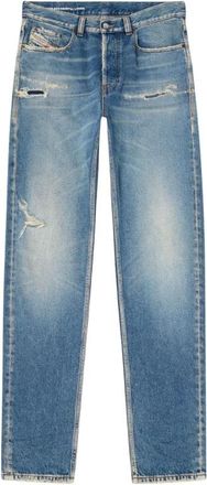 Diesel Jeans, Heren, Blauw, W29, Katoen, Regular Fit Destroyed Jeans