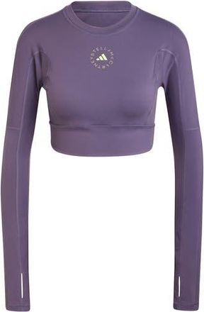 adidas by Stella McCartney TST Long Sleeve Yoga Crop Top in Trace Purple at Nordstrom Rack, Size X-Small