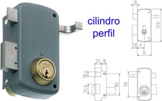 MCM Mcm - Cerradura Sobreponer 2556ap-70 Derecha Pintada Cilindro Perfil