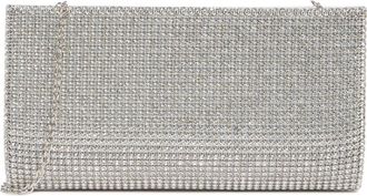 Jessica McClintock Elaine Oversize Rhinestone Embellished Clutch in Silver at Nordstrom Rack