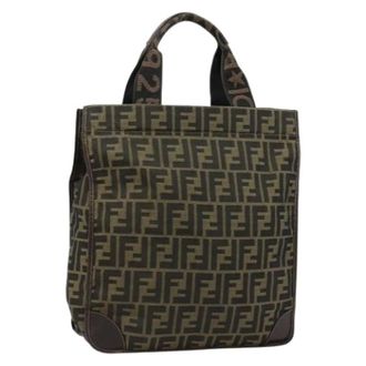 Fendi Pre-owned Tote Bags, female, Brown, Size: ONE SIZE Pre-owned Zucca Canvas Tote Bag
