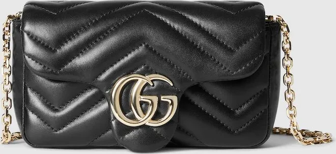 GG Marmont Mini Shoulder Bag, Black, Leather