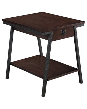 Leick Home Leick Furniture Empiria Wood & Metal End Table With Shelf