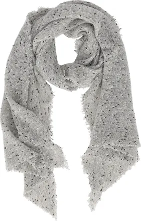 Faliero Sarti Textured Light Grey Scarf with Fringed Edges