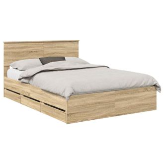 vidaXL Estructura De Cama Roble Sonoma 140 X 200 Cm Madera Ingenieril Vidaxl